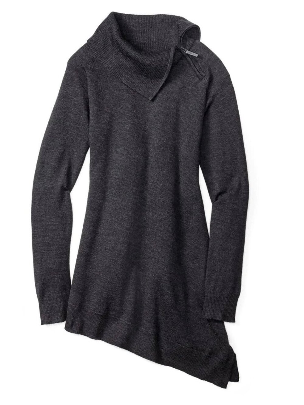 Smartwool Cascade Valley Tunic Merino Blend Sweater Charcoal Heather Size M